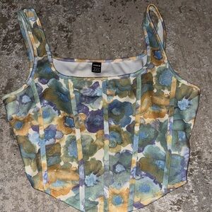 SHEIN Multicolor Floral Crop Top